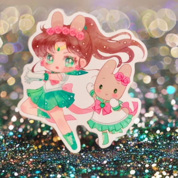 Sailor Moon x Sanrio SET OF 6 Stickers, Clear 3.5” Hello Kitty Kuromi Melody - Picture 6 of 9